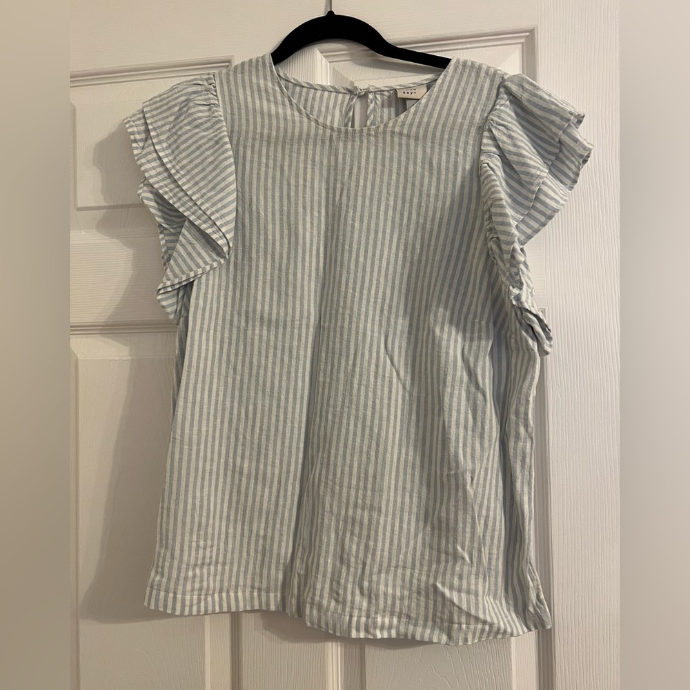 Light Blue Striped Top